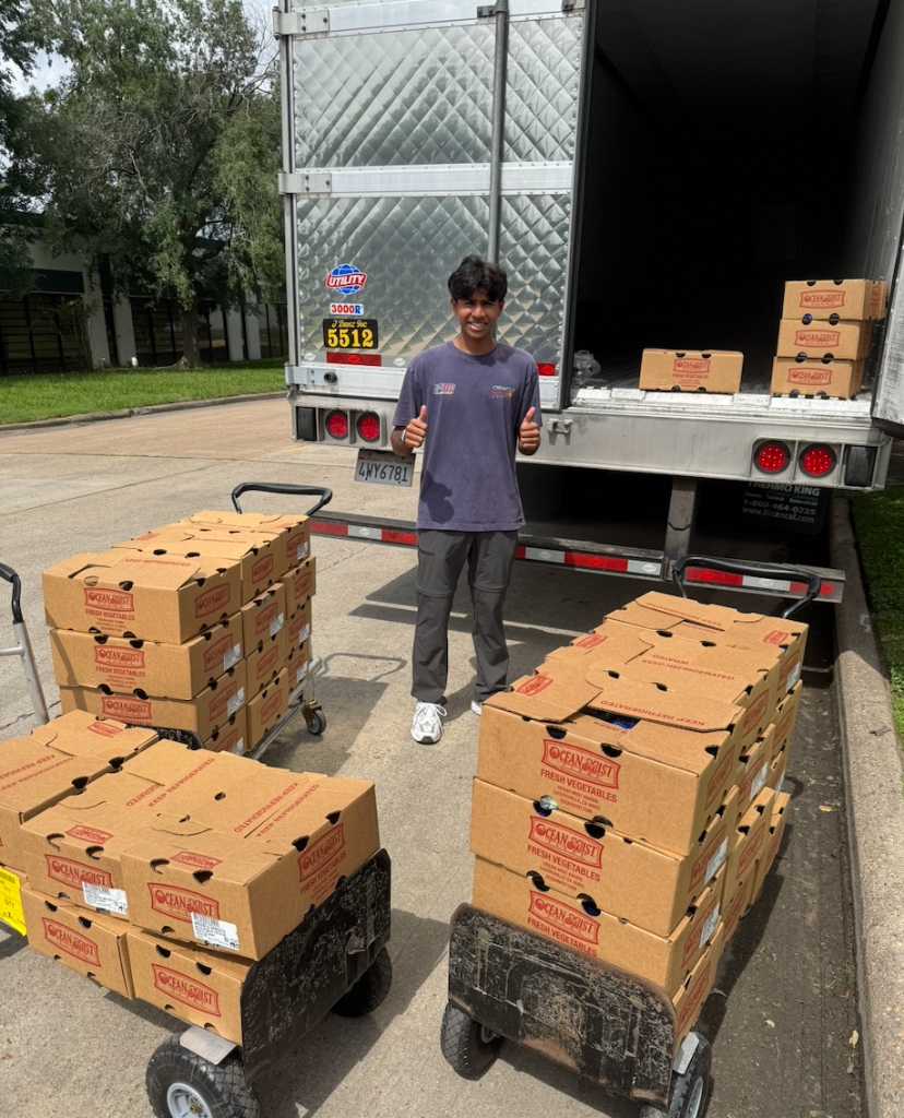 Loading boxes of supplies