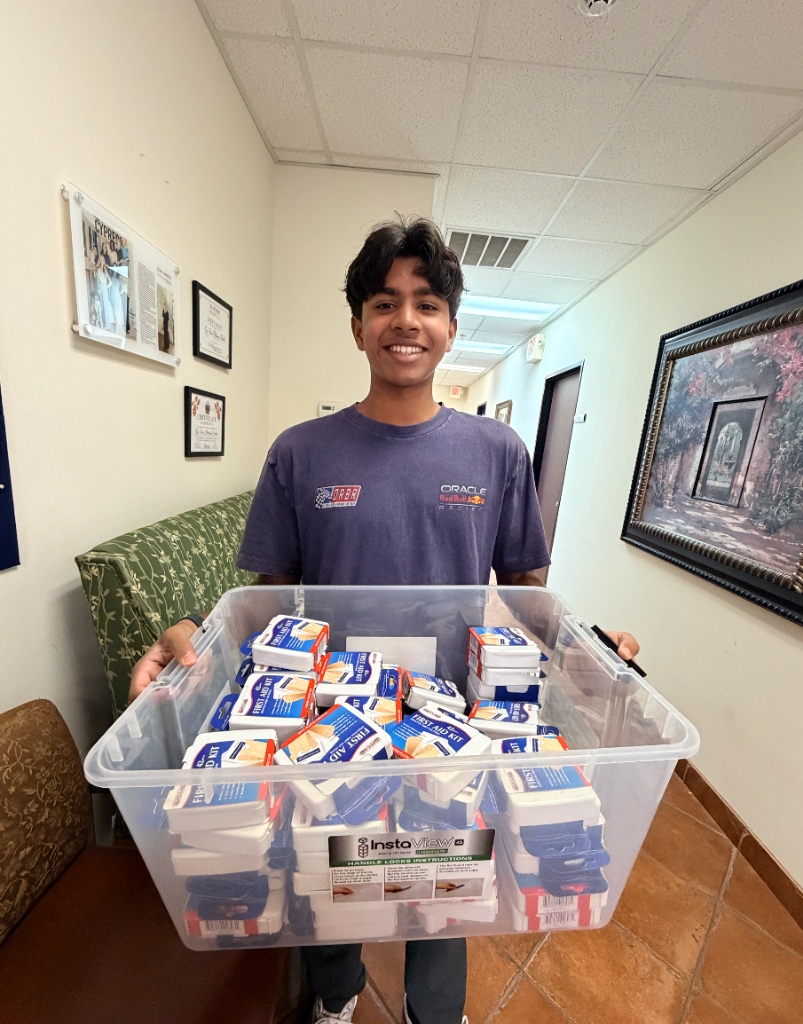 Volunteers at the truck