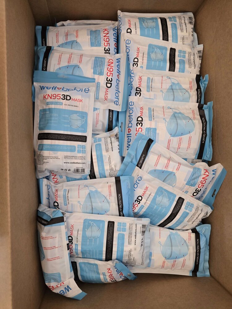 Packaged masks ready for kits